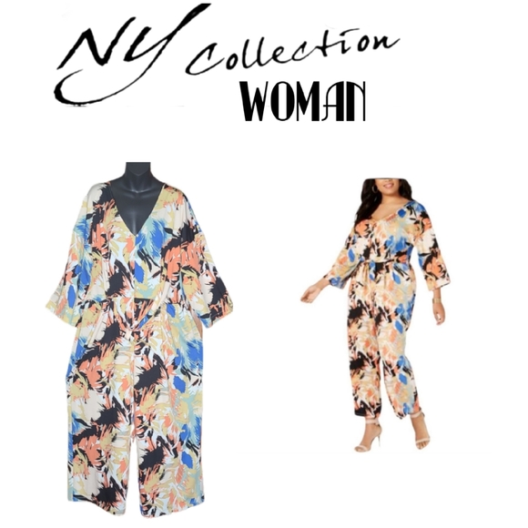 NOTATIONS NY COLLECTION WOMAN TIE FRONT JUMPSUIT - Picture 2 of 7